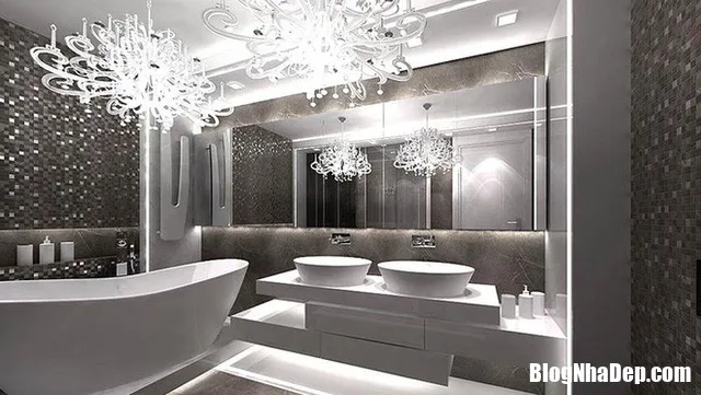 Những mẫu đèn chùm trang trí ‘tưởng không sang mà sang không tưởng’ dành cho phòng tắm