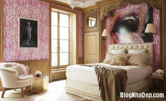 Phòng ngủ ngọt ngào với sắc hồng