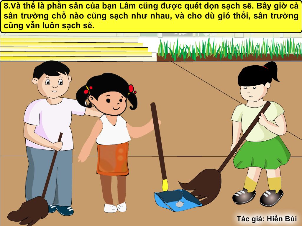 Truyện tranh Các bạn nhỏ quét sân – Hiền Bùi